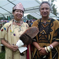 Professor Joanne Braxton (R) with Nottoway Indians Chief Lynette Allston